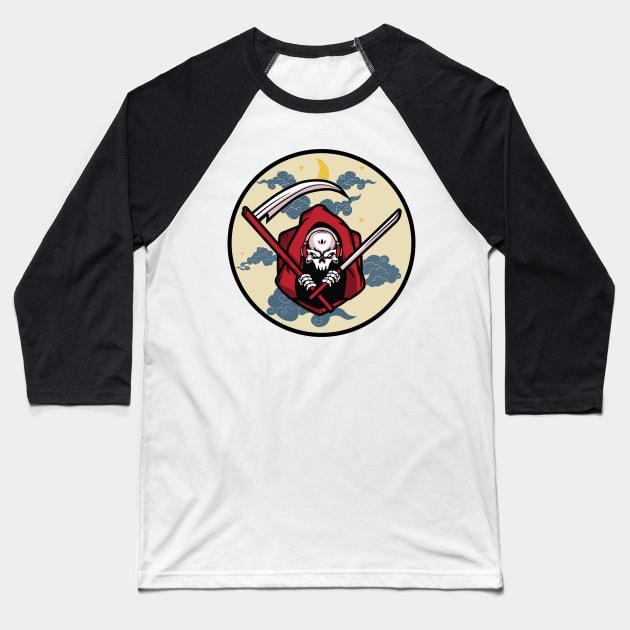 Anime Skeleton Cloud Baseball T-Shirt by Owl Canvas